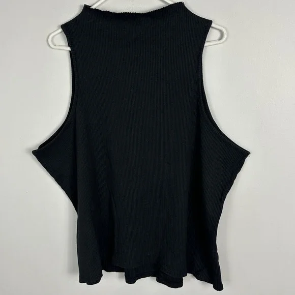 Anthropologie Maeve Alicia Mock Neck Ribbed Top Black Womens Sz 3X Bohemian Boho - Picture 16 of 16